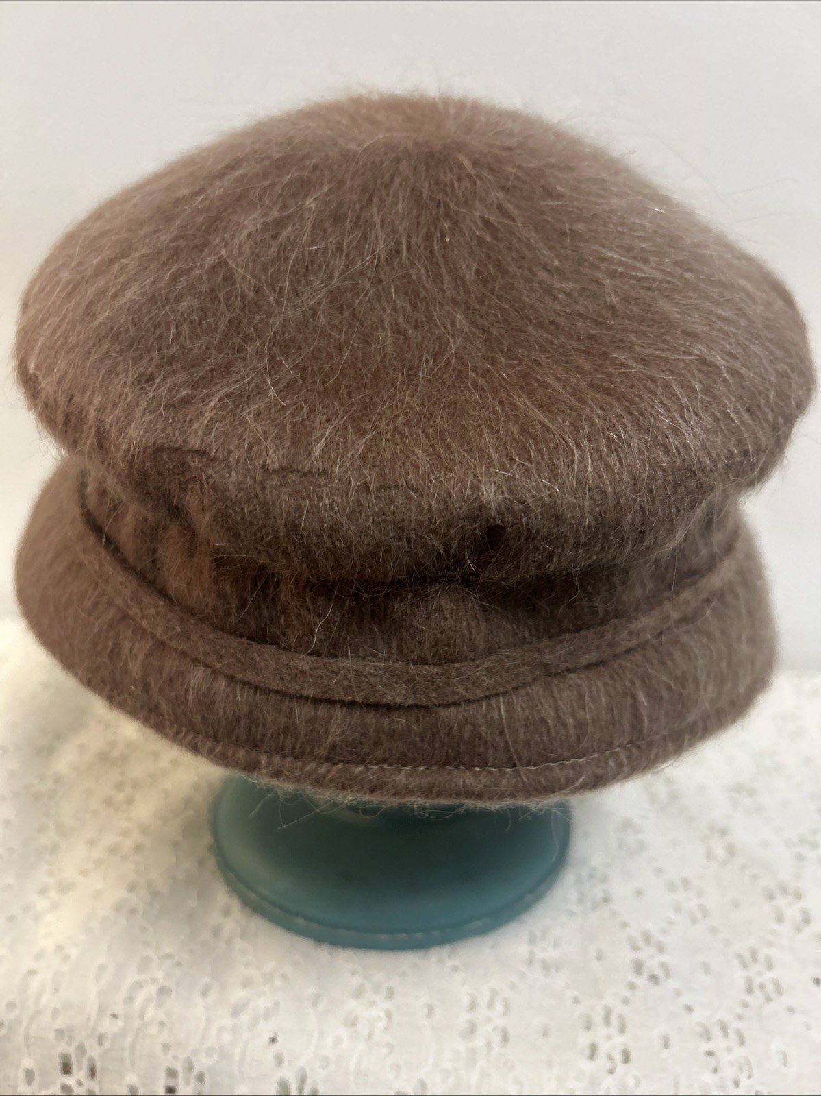 Henry Pollak New York Tan Women's Hat With Bow Vintage 100% Wool USA 50s-60s