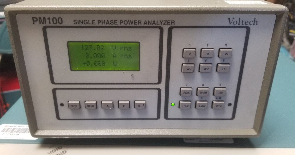 Voltech PM100 AC Power Analyzer PF, THD, Harmonic, VA, VAr, Frequency, Peak meas