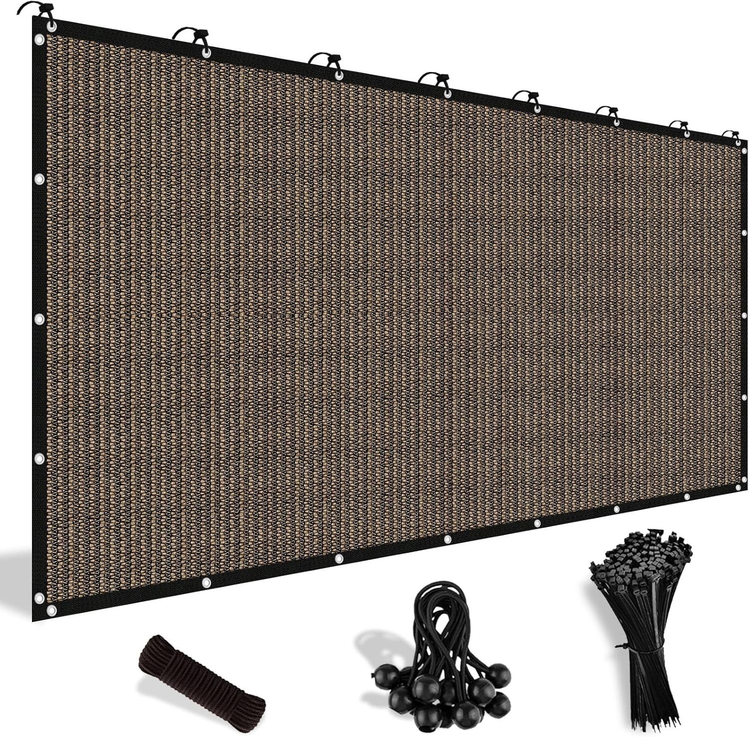 90% Sun Shade Cloth with Grommets, 10' X 12' Pergola Shade Cover Canopy, Mesh...