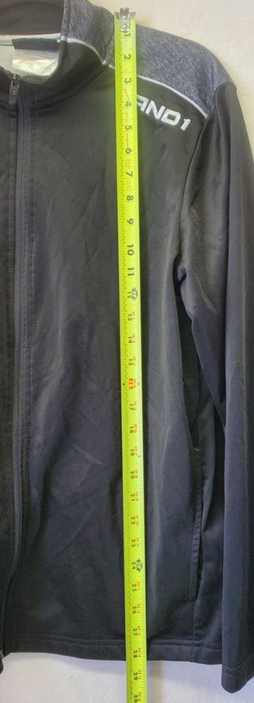 Mens And1 Athletic Jacket Medium Full Zip Black Gray