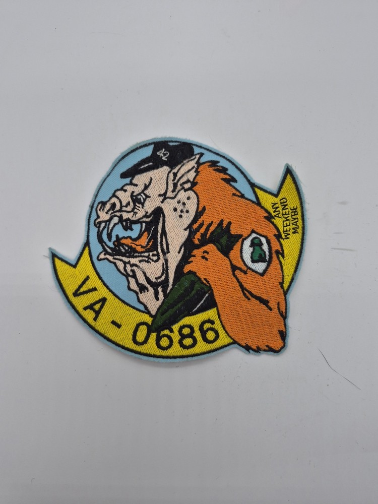 VA-0686 A-4 Skyhawk Volunteer Attack Squadron "ANY WEEKEND MAYBE" Patch New
