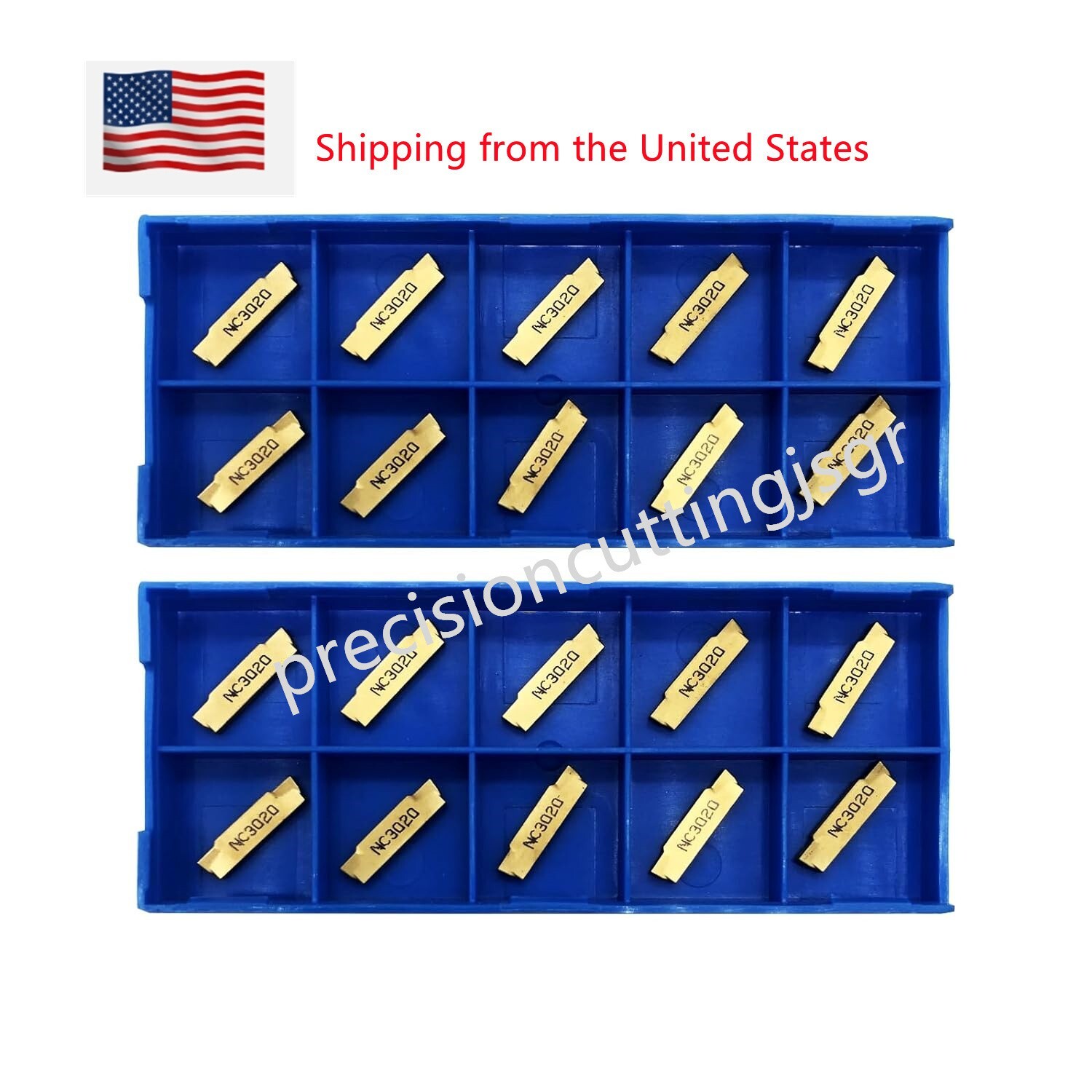 20 Pcs Carbide Inserts MGMN200-G for MGEHR/MGIVR Grooving Cut-Off Tool Holder