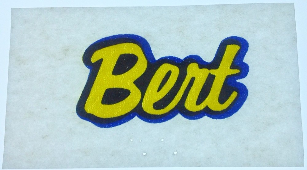 Original Vintage Bert Mini Iron On Transfer
