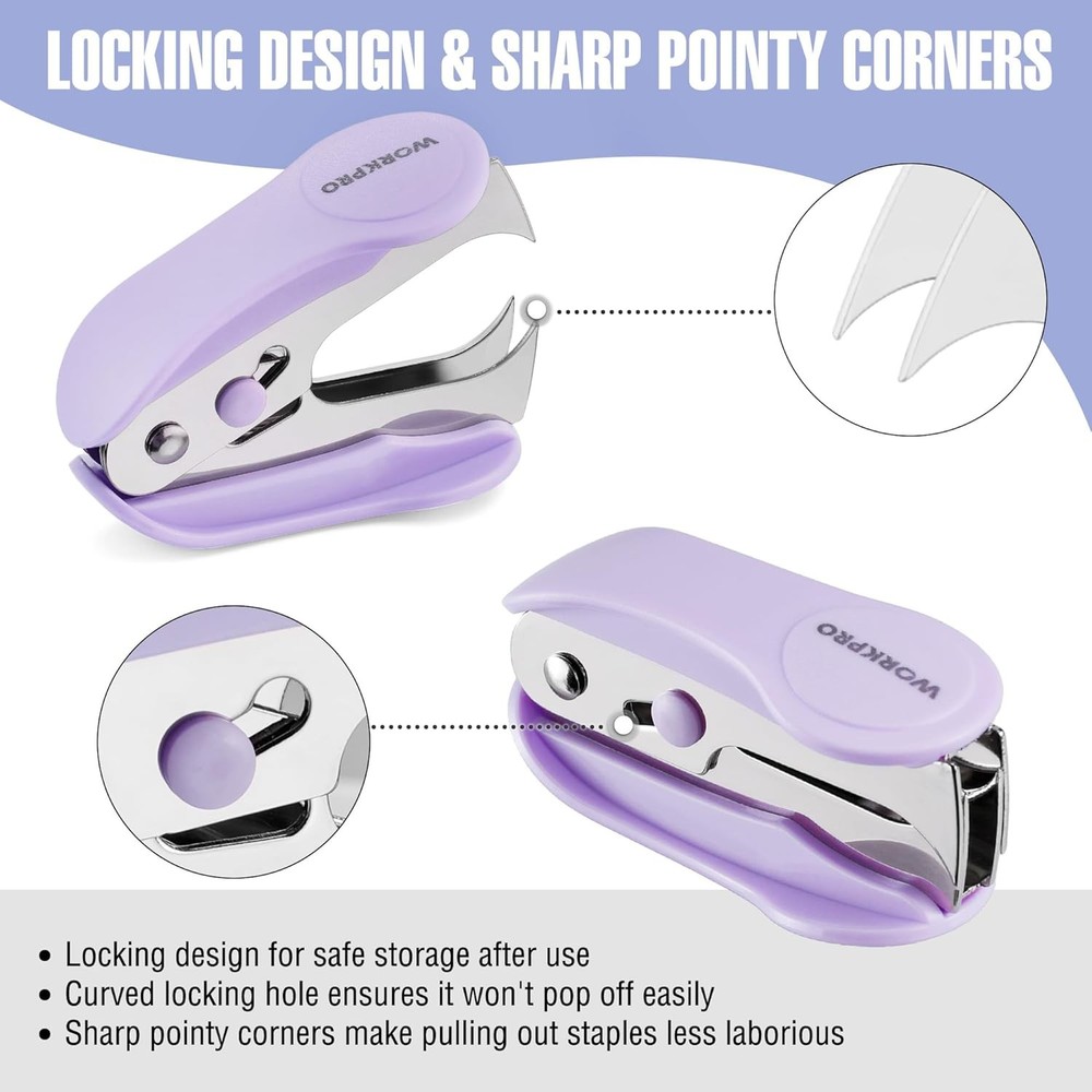 WORKPRO 3PC Stapler Set 2PC Mini Stapler 1PC Staple Remover 2000 Standard Staple