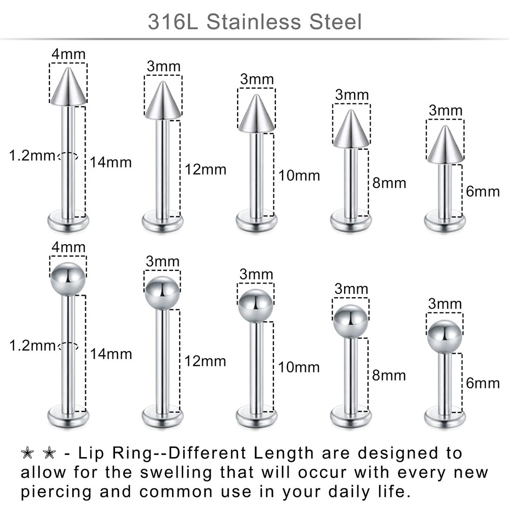 75PCS Mixed size Piercing Kit for All Piercing