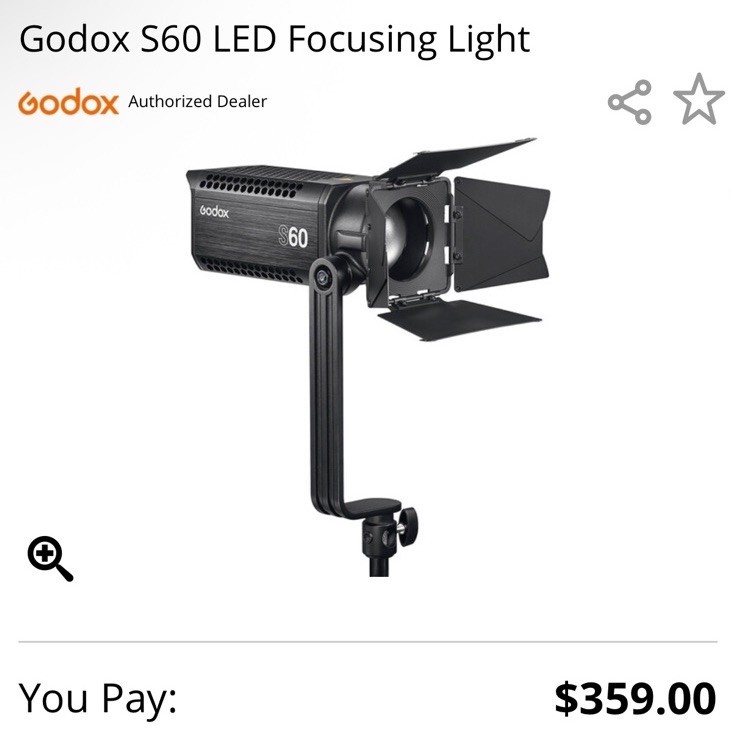 550$ Godox SC-60 Continuous Light + Projection Attachment