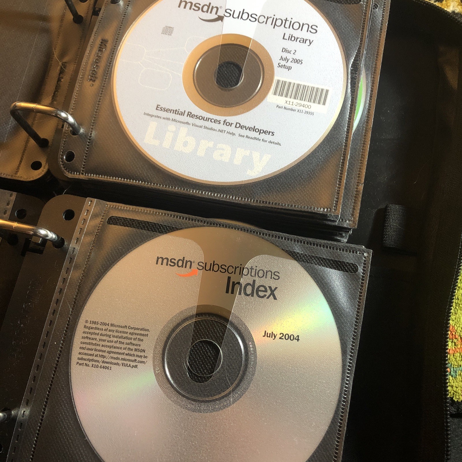 70 Microsoft Developer Network MSDN Discs Library 2001 to 2005 Bulk Lot Binder