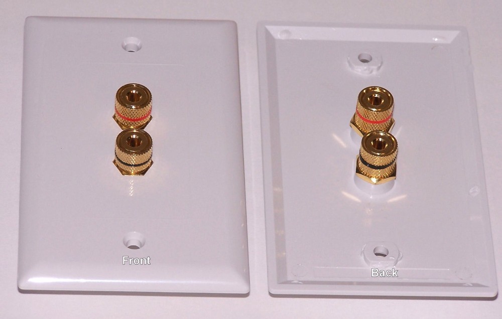 Speaker Wall Plate 2 Terminal Binding Post Easy Install
