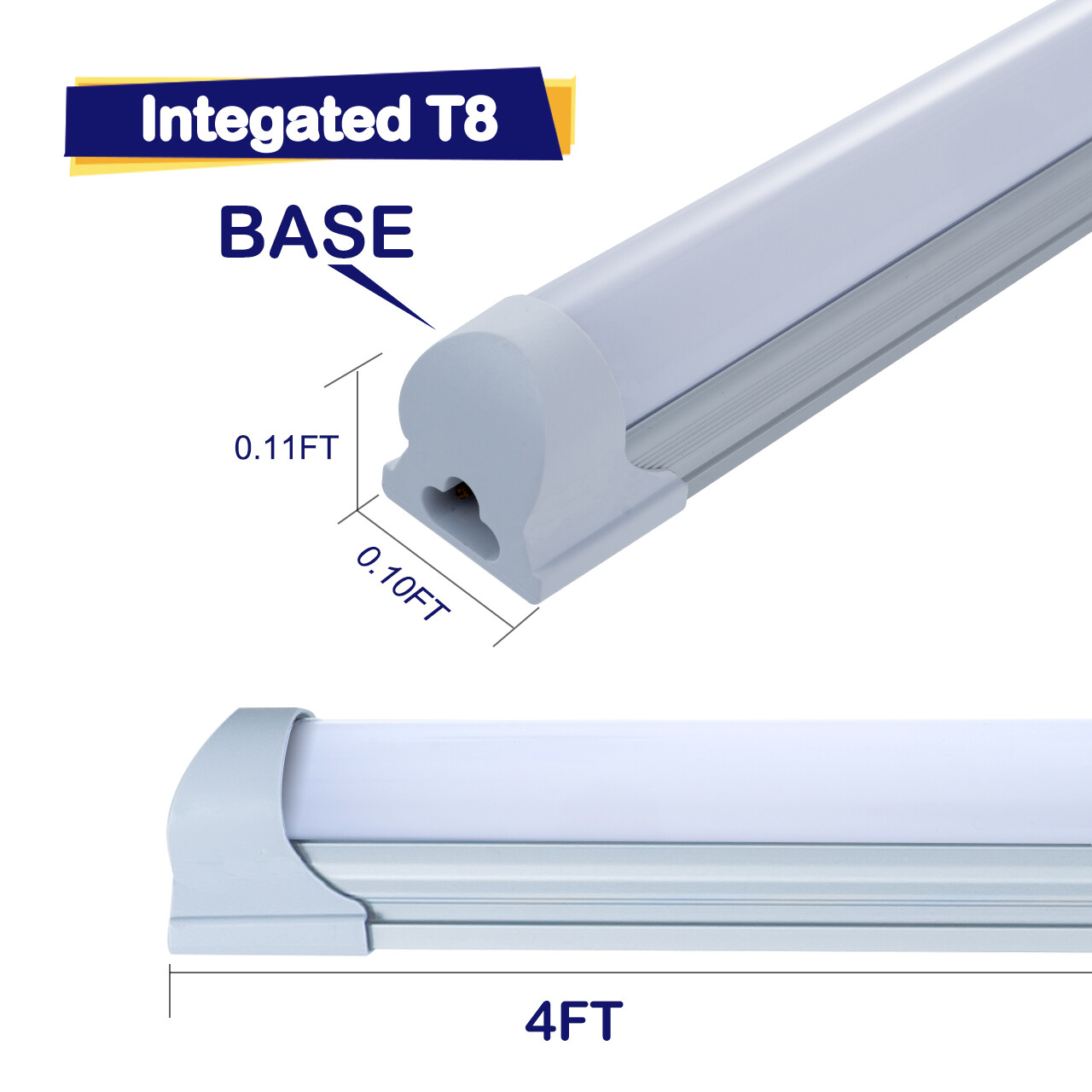 4FT 6 Pack LED Shop Light T5 T8 Linkable Ceiling Tube Fixture 24W Daylight 6000K