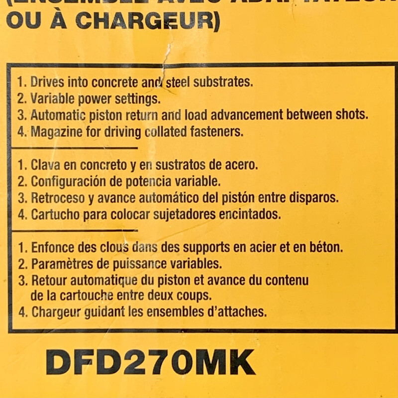 DEWALT DFD270MK Fully-Automatic .27 Caliber Single Shot Powder-Actuated Tool