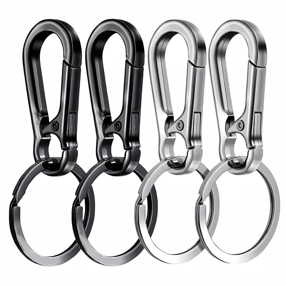 4pcs Metal Carabiner Keychain Clip Key Ring Hook Holder Organizer - NEW