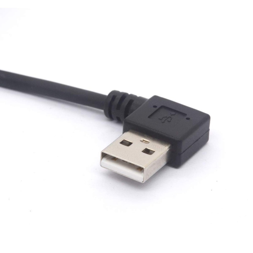 Coiled USB C Cable Right Angle USB 2.0 to Type C Fast Charging Lead Wire