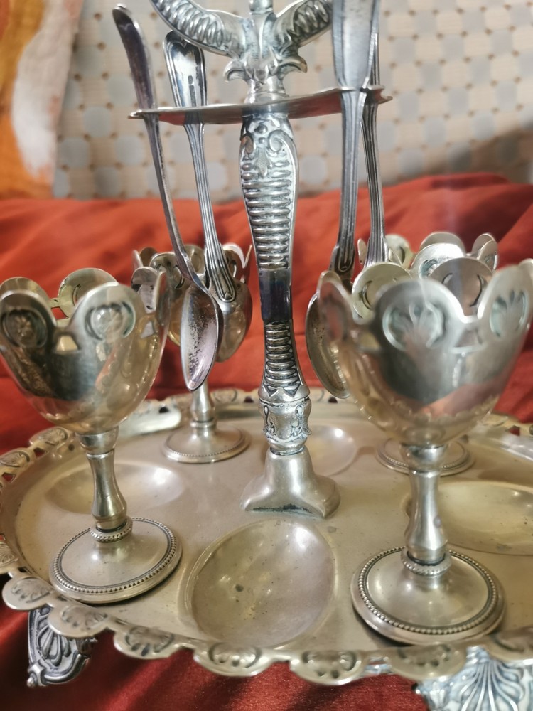 Antique Silver-Plated Victorian Egg Server. A B & Co. Excellent.