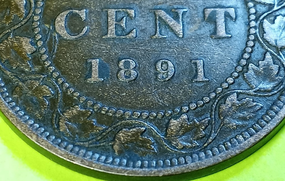 1891 SD/LL Canada Large Cent C-3 OBV