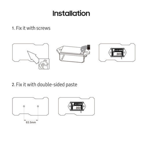 Small Engine Tachometer Hour Meter: Digital Inductive Waterproof Tiny Tach Meter