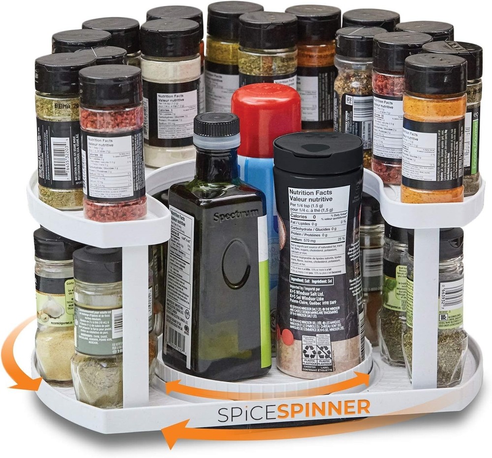 Two-Tier Spice Rack with Adjustable Design for Customizable Pantry Storage