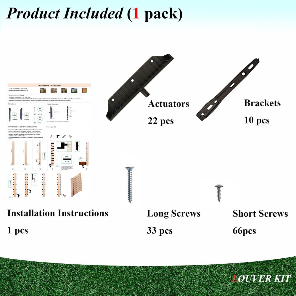 Deck Louver Bracket Kit Shutter Hardware System Up To 11 Boards 48 Inch Black