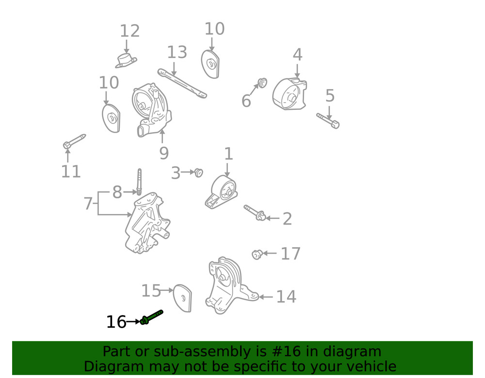 Genuine Mitsubishi Trans Mount Bolt MS100923