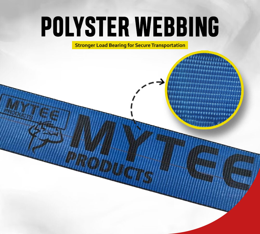 (10 Pack) 4"x30' Winch Straps Blue w/flat hook, WLL 5400 Flatbed Tie Down Strap