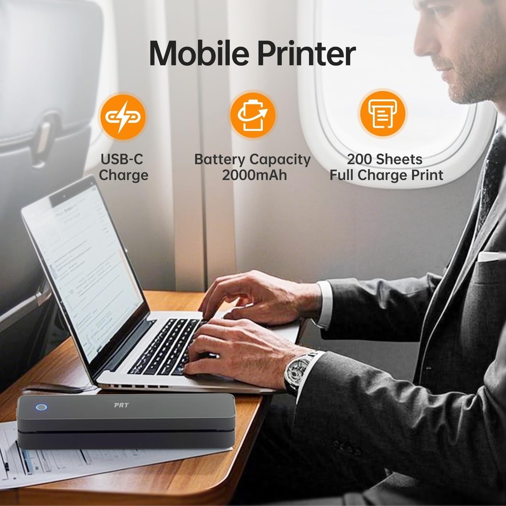 PRT Portable Printers Wireless for Travel - Bluetooth Thermal Printer Support...