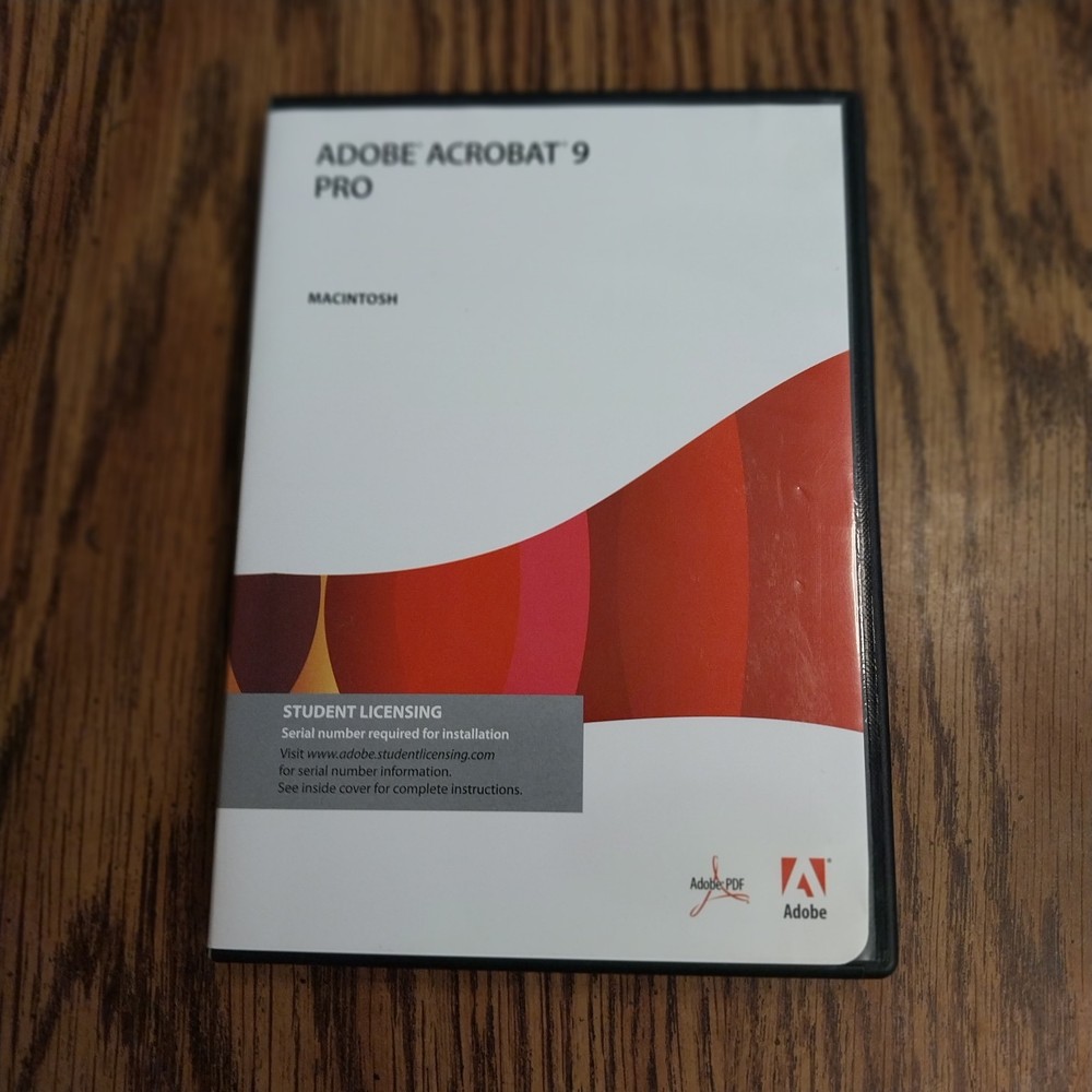 Adobe Acrobat 9 Pro Extended Student Licensing for Macintosh See Description