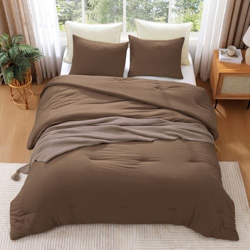 Oversized Queen Comforter Set - 3 Pieces Oversized Queen(98"*98") Brown