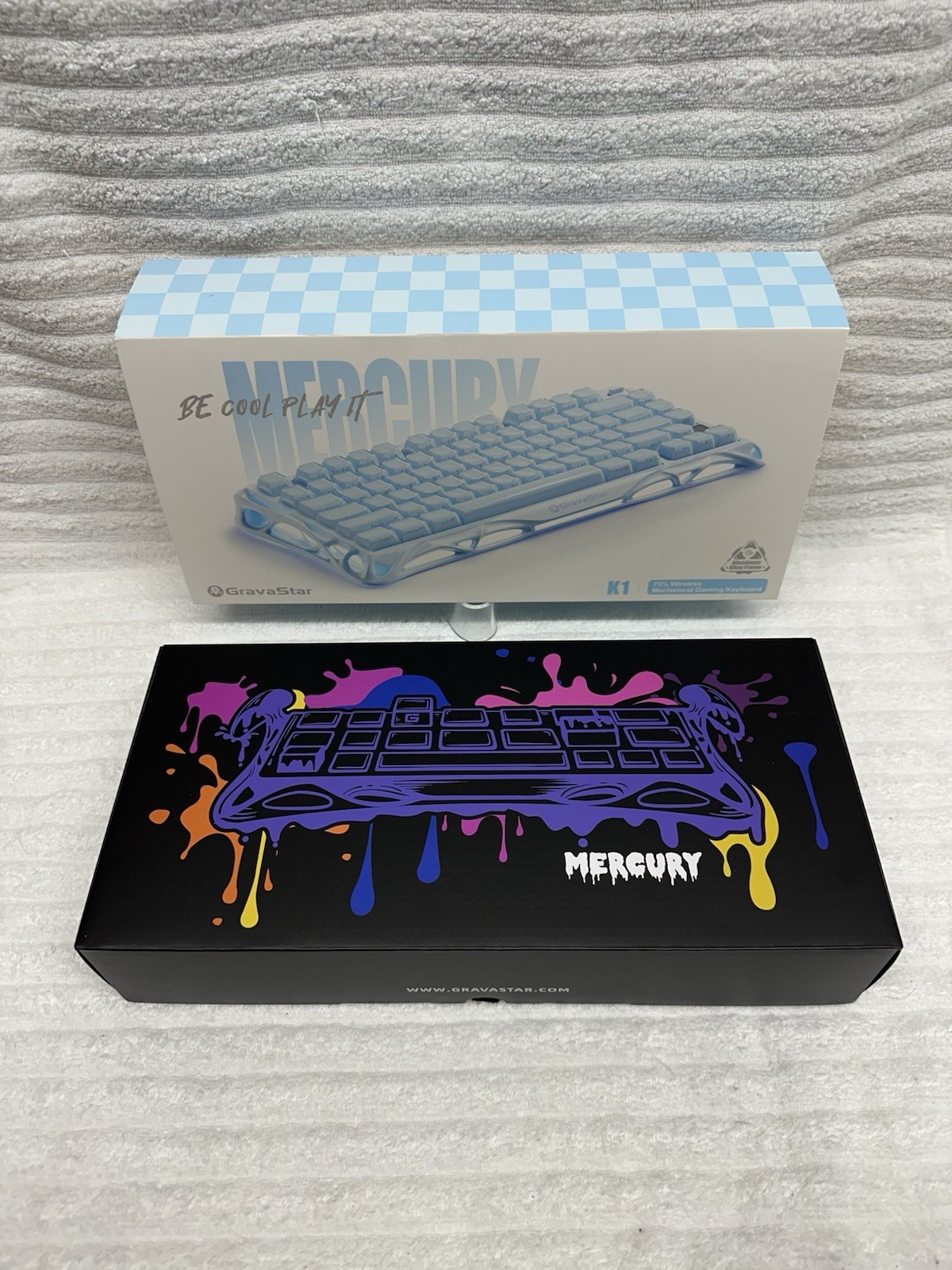 Gravastar Mercury K1 Special Edition Ice Blue Gaming Keyboard, Aluminum Alloy