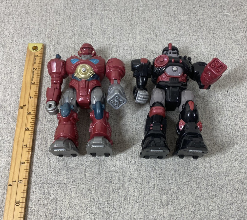 (2) HAP-P-KID Motorized Attack Robo Squad MARS 7" Electronic Walking Robot