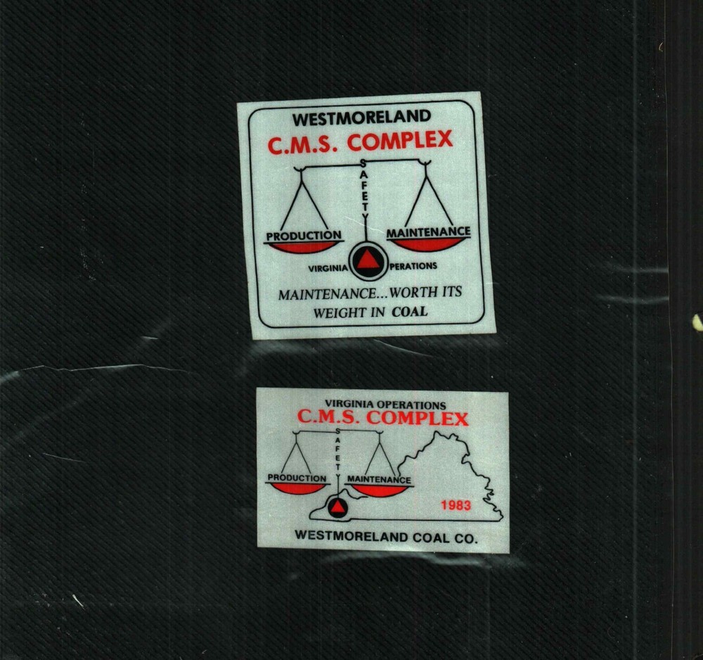 2 DIFFERENT NICE WESTMORLAND COAL CO. COAL MINING STICKERS # 504