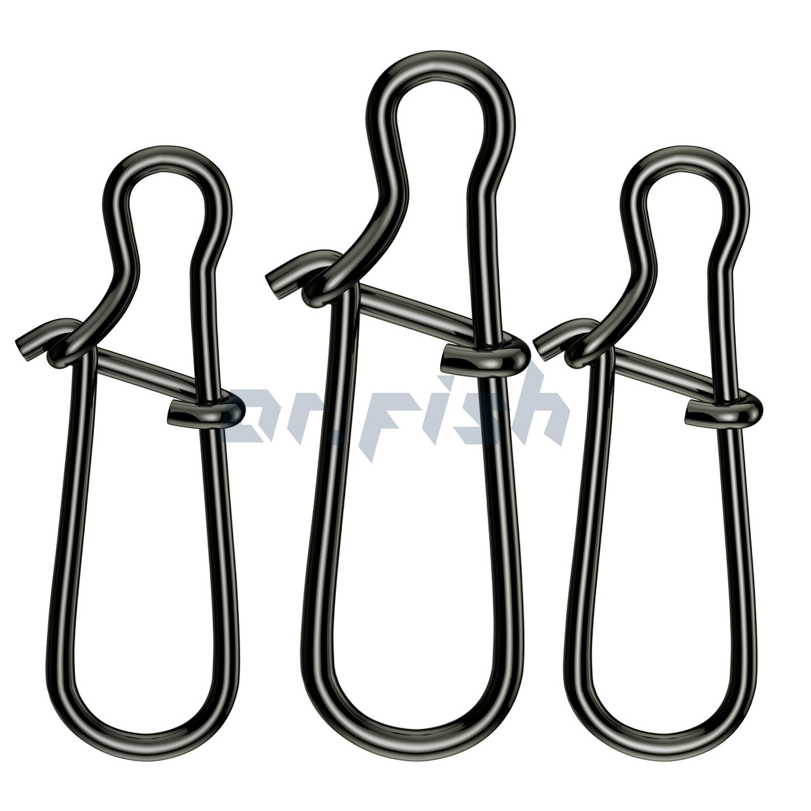 50/500pcs Fishing Duo-lock Snap Clips 25-220 LBs Stainless Steel Lure Tackle