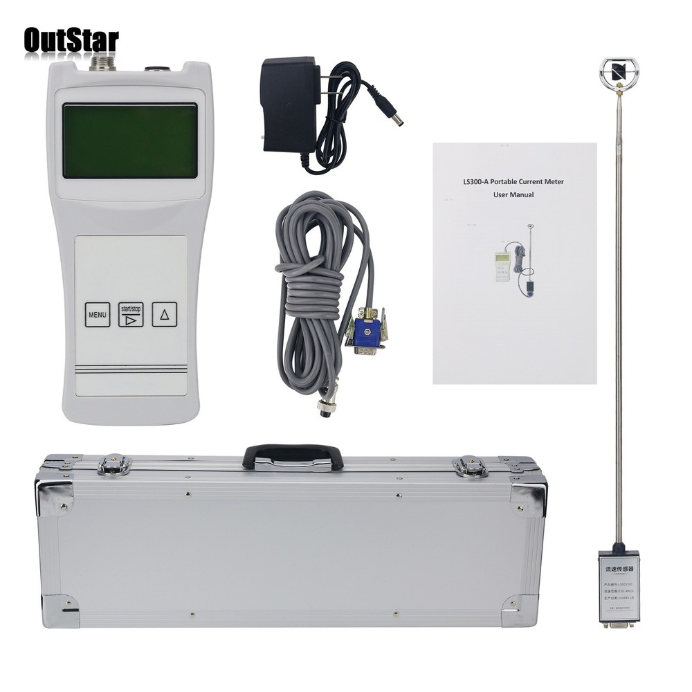 Portable Flow Velocity Meter Handheld Propeller Type Flow Speed Tester LS300-A