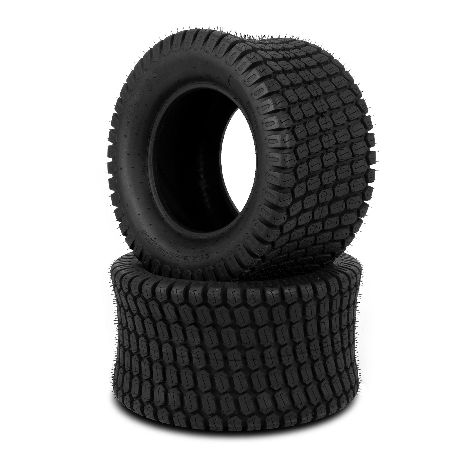 2 24x12.00-12 Lawn Mower Tractor Turf Tires 4 Ply 24x12-12 Tubeless 1710Lbs