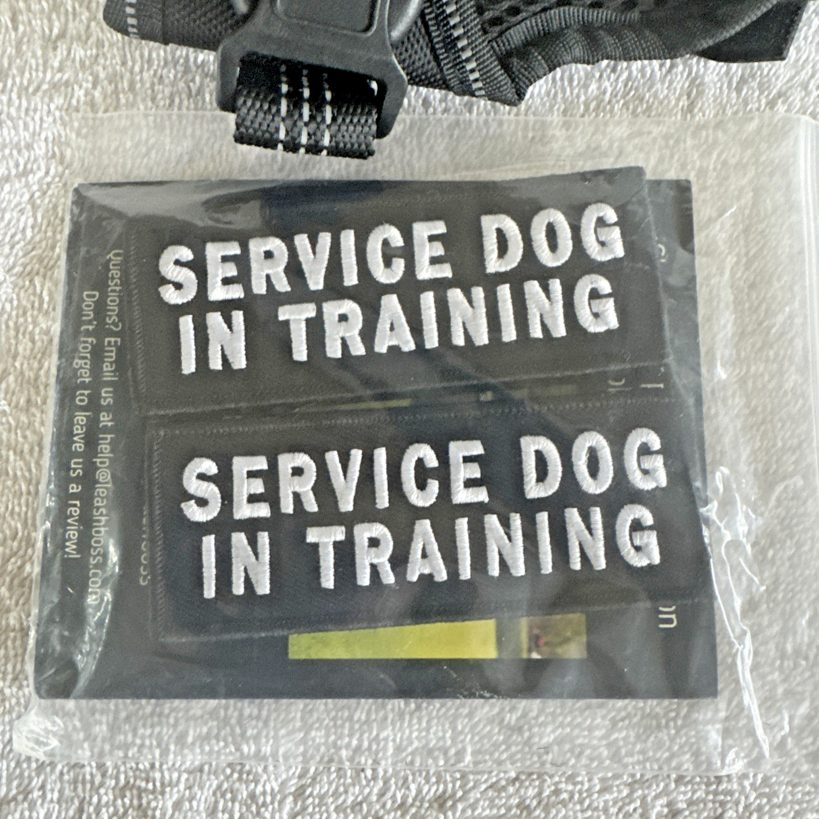 Heavy-Duty Service Dog Harness In Training Adjustable M Black Removeable Patches