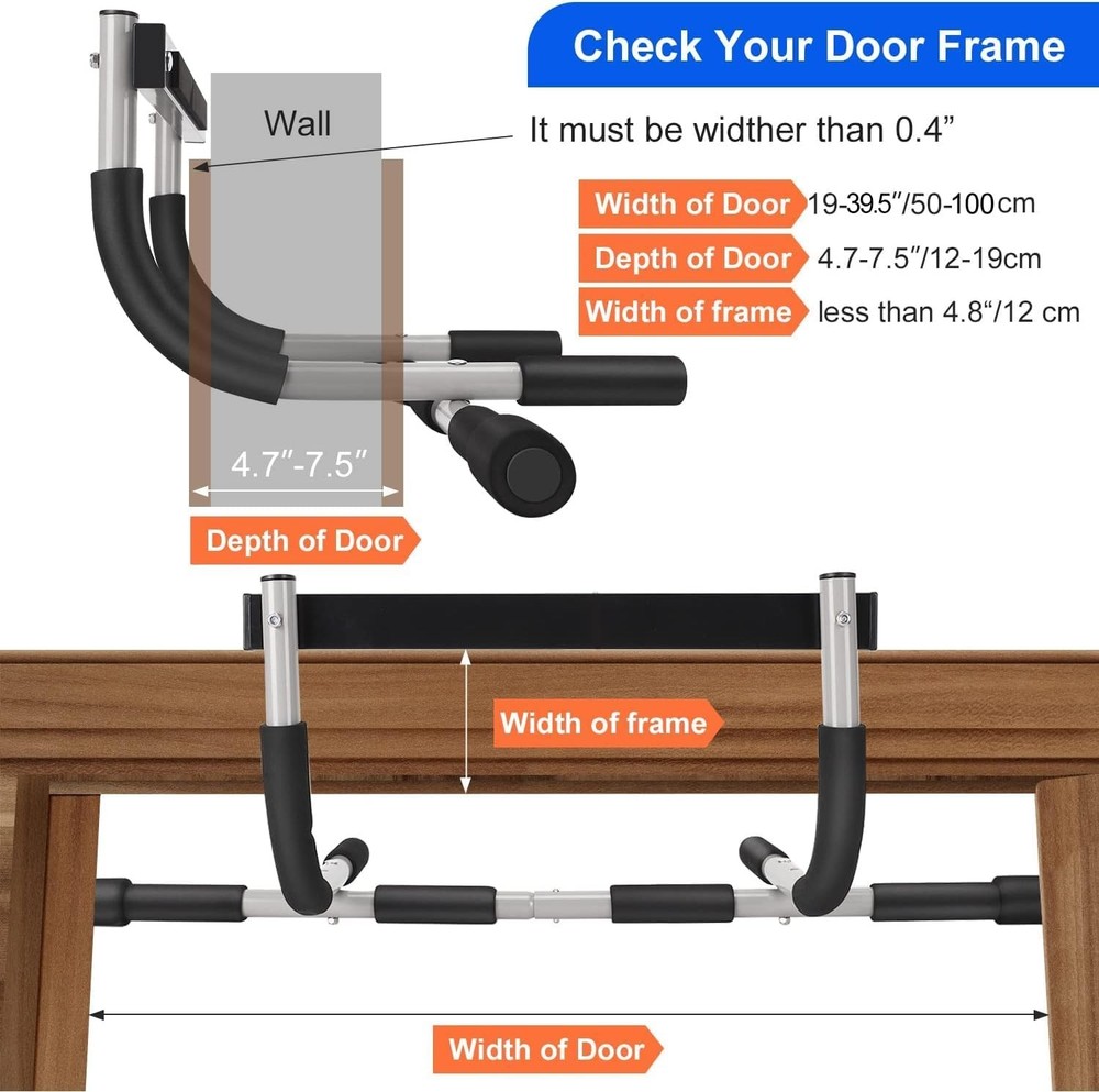 Quick Install Door Pull Up Bar – Adjustable Width for Total Upper Body Workout