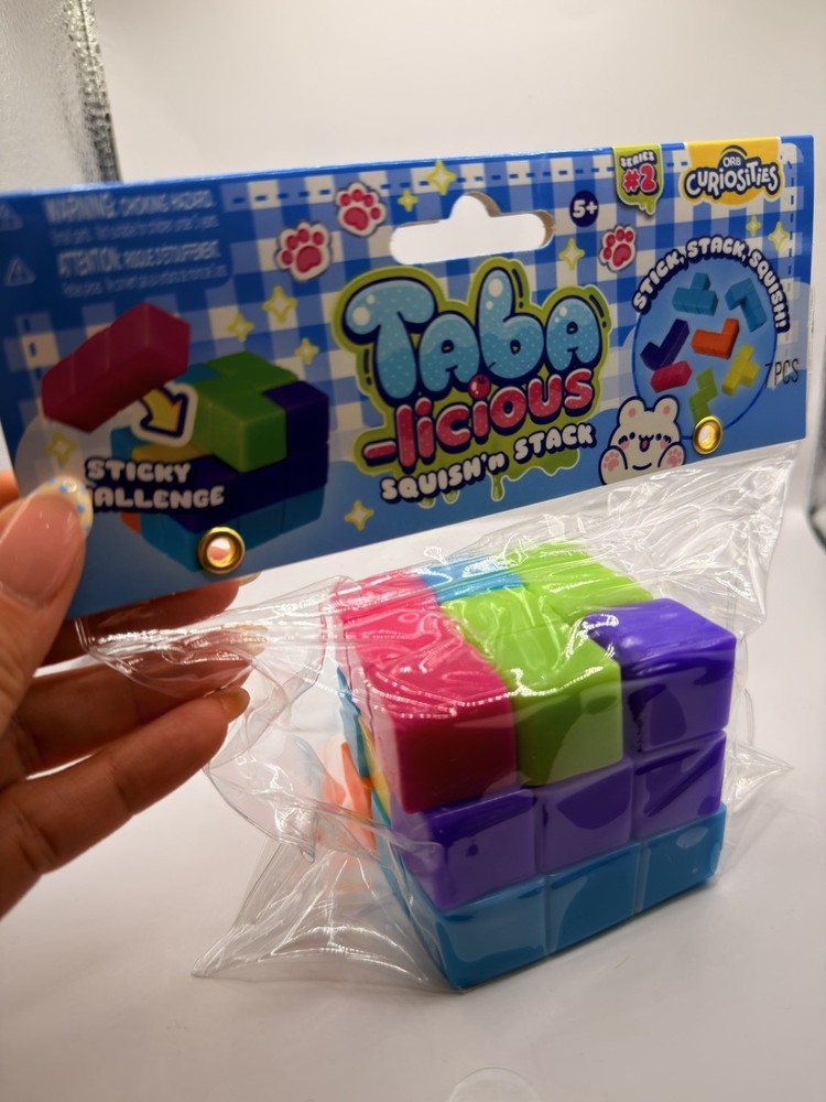 ORB Curiosities Taba-licious Squish'n Stack Brain Teaser Cube Multicolor Toy 5+