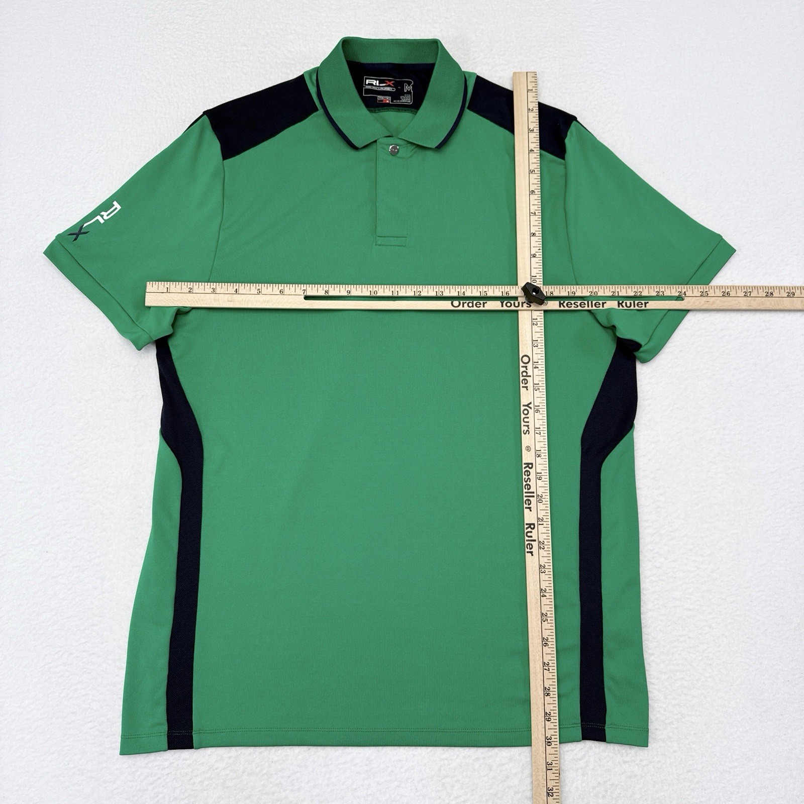 RLX Ralph Lauren Golf Polo Shirt Men's Medium Green Blue