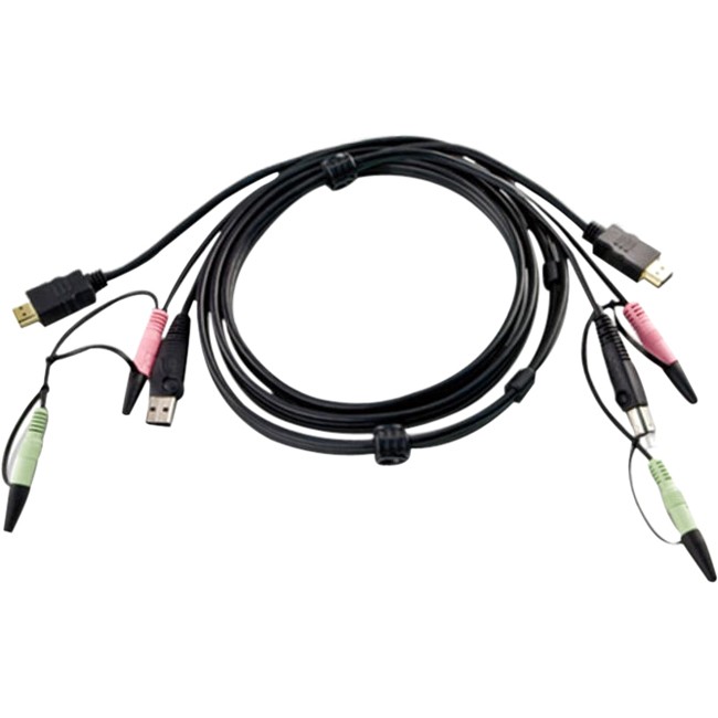 Aten 2L7D02UH 5.91ft USB HDMI KVM Cable Black
