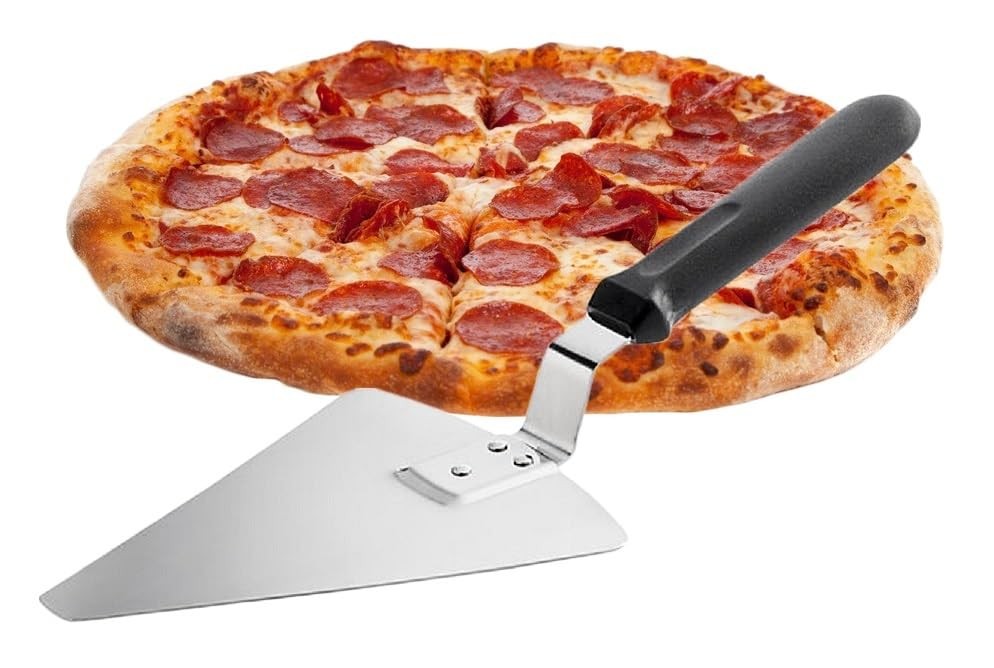 13.25" Extra Large Pizza/Pie/Cake Server with Black Offset Handle | 1 Pack