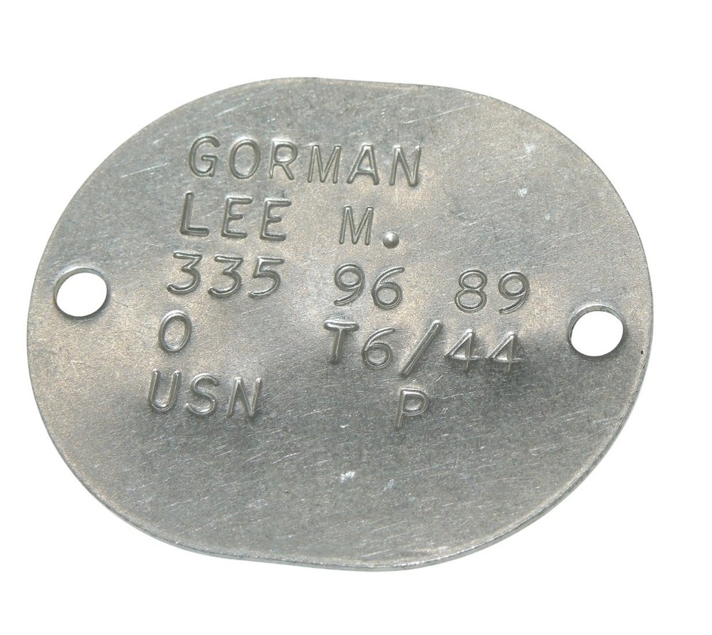 Original WWII US Navy 1944 Dog Tag Guadalcanal Tulagi USS President Jackson CA12