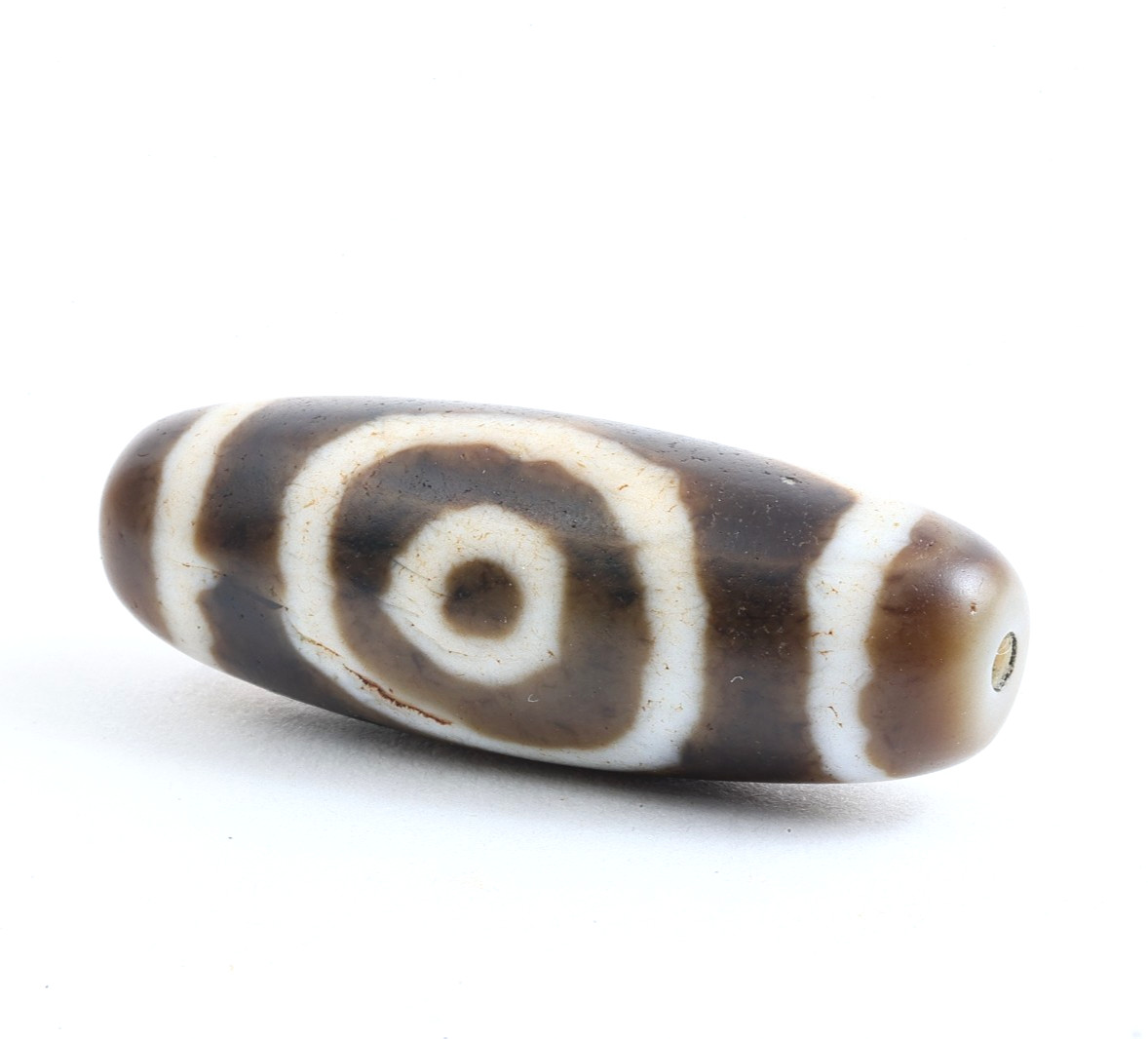 Tibetan Double Tiger-Tooth Eye-in-Eye Dzi Bead Agate Taiwan Handmade Amulet