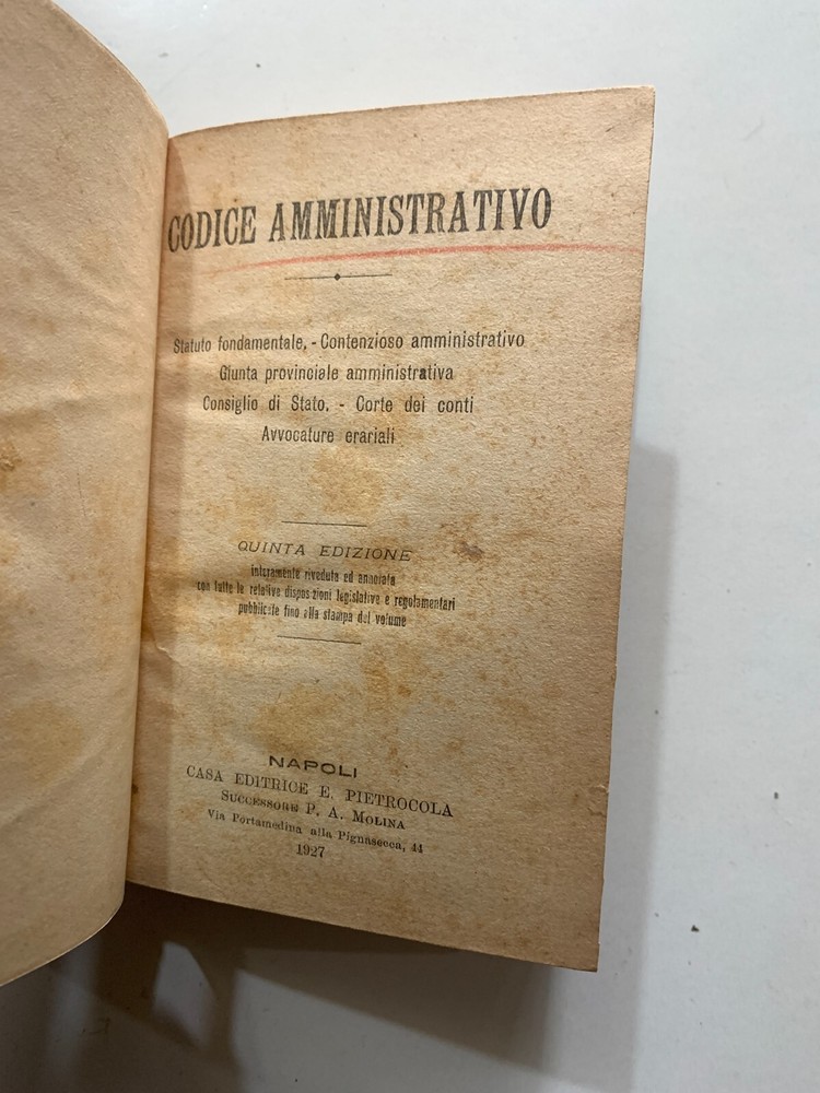 PIETROCOLA ADMINISTRATIVE CODE 1927