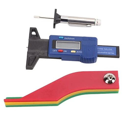 Digital Tire Gauge Kit Color Coded Depth Measurement Tool Handheld Portable