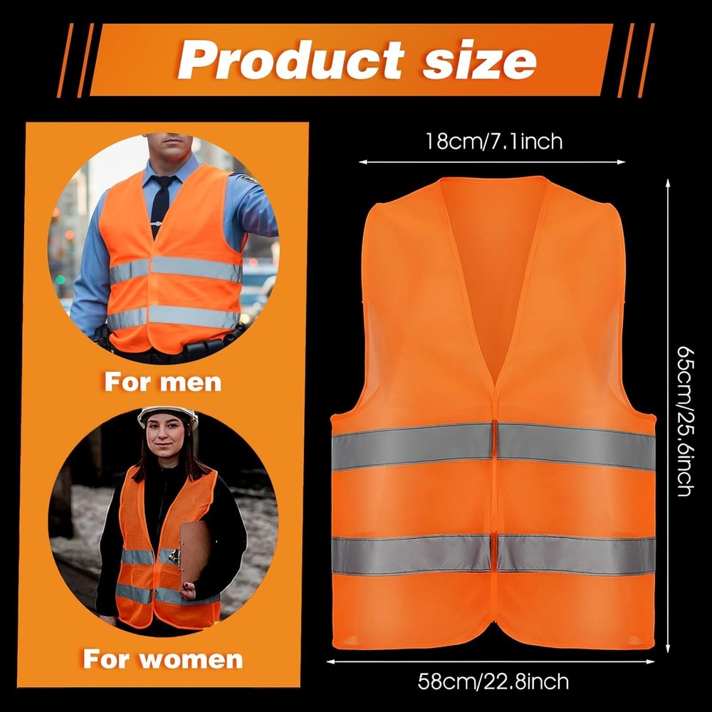 High Visibility Safety Vest Reflective Mesh Breathable Construction Work