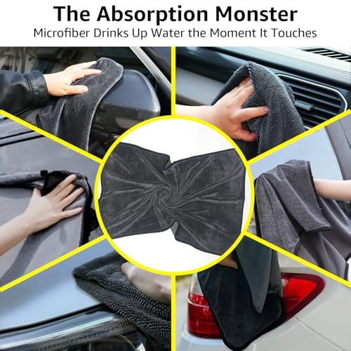 Microfiber Car Drying Towel with Twisted-Loop Technology 2-Pack (Oversized
