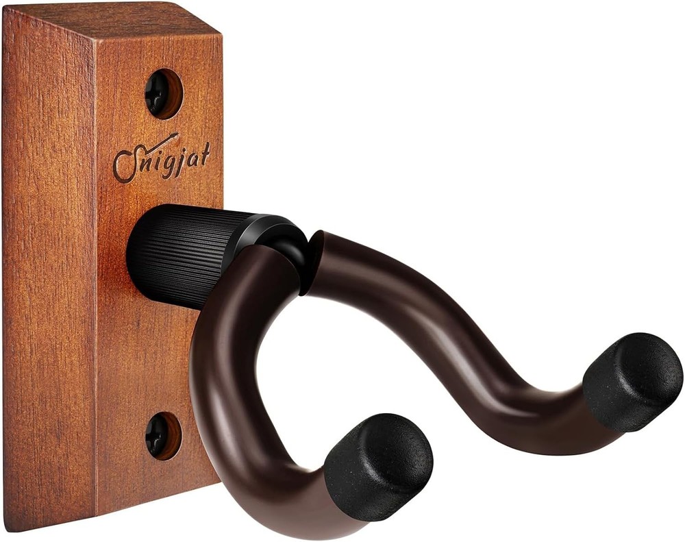 Handmade Solid Wood Guitar Wall Mount - Adjustable V-Shaped Hanger for Instru...