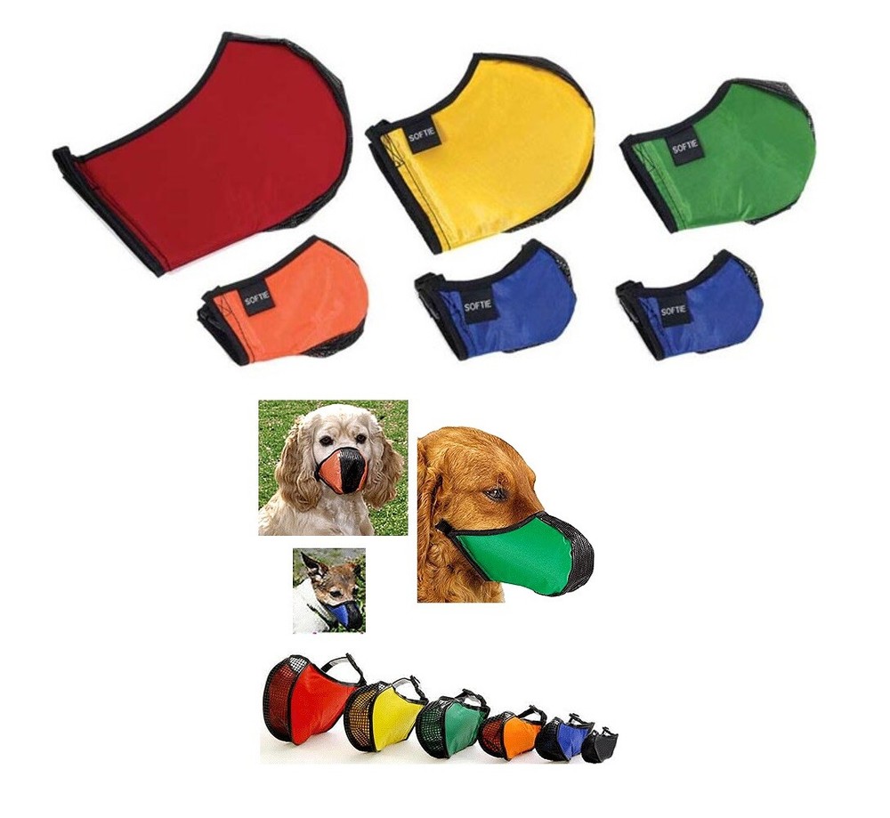 Soft Dog Muzzles Mesh Breathing Panel Safe Secure Restricts Unwanted Behavior