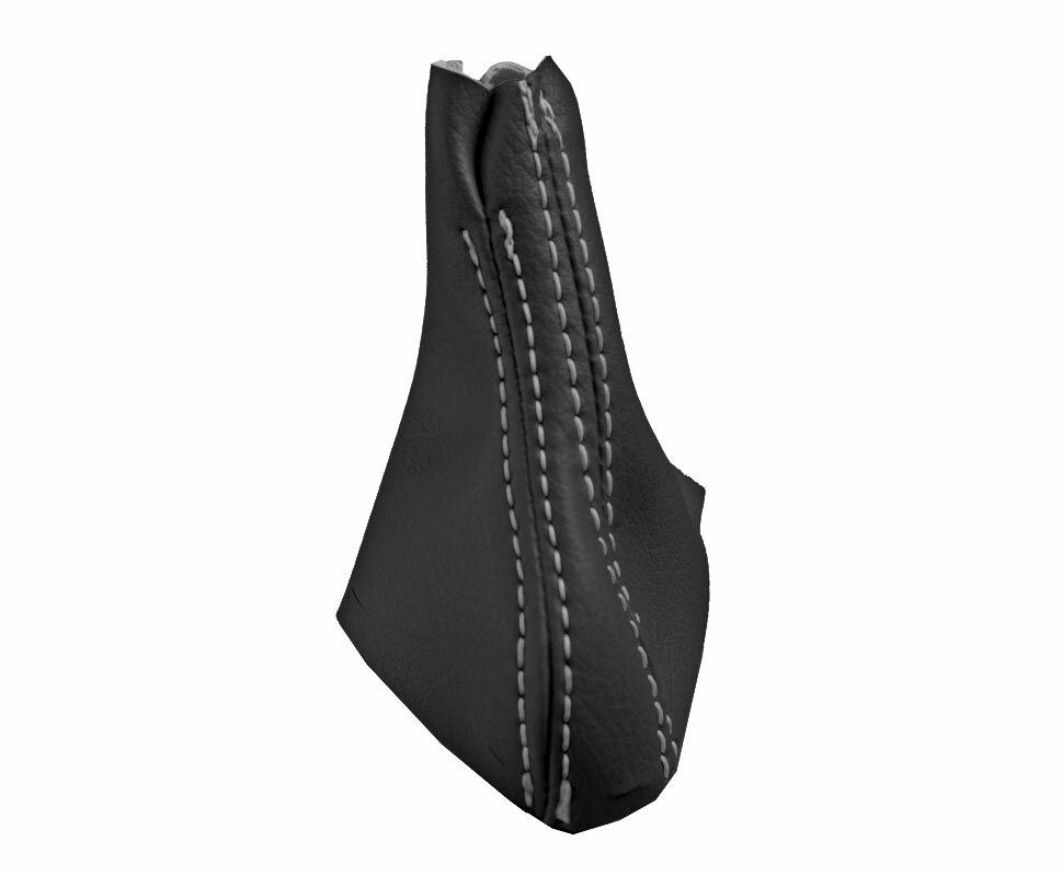 Automatic Shift Boot Cover Leather for Volvo XC90 2003-2014 Black Gray Stitch