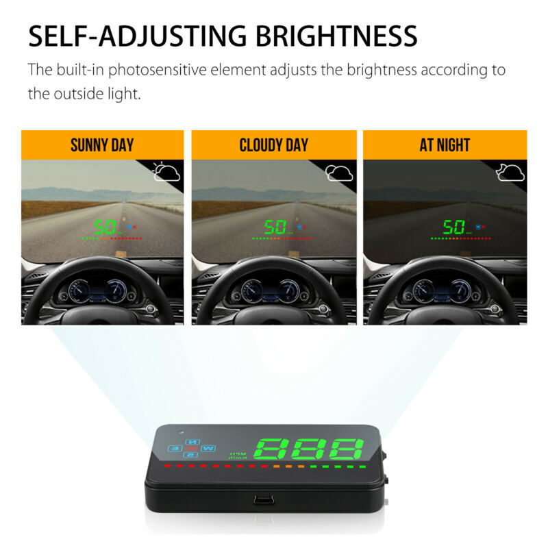 For Car Digital GPS Speedometer Head-up Display Two Mode MPH KM/H Warning Alarm