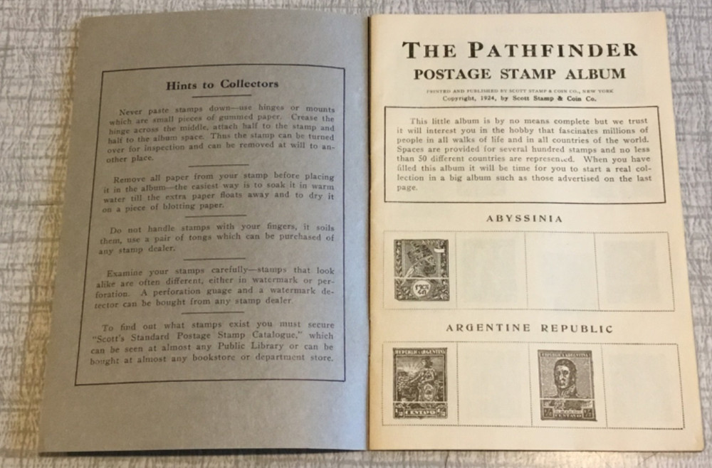 SCOTT'S PATHFINDER STAMP ALBUM 1924, Never Used.
