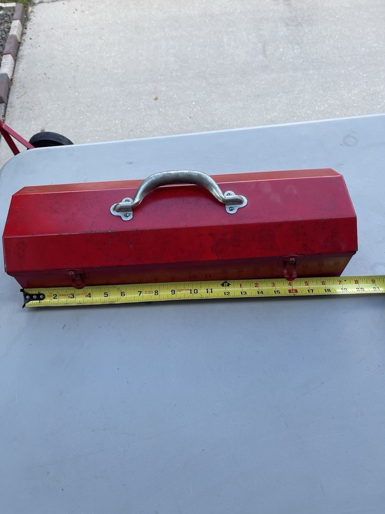 vintage metal tool box w/ socket tray.